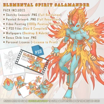 Elemental Spirit Salamander - Video Art Pack - Cover